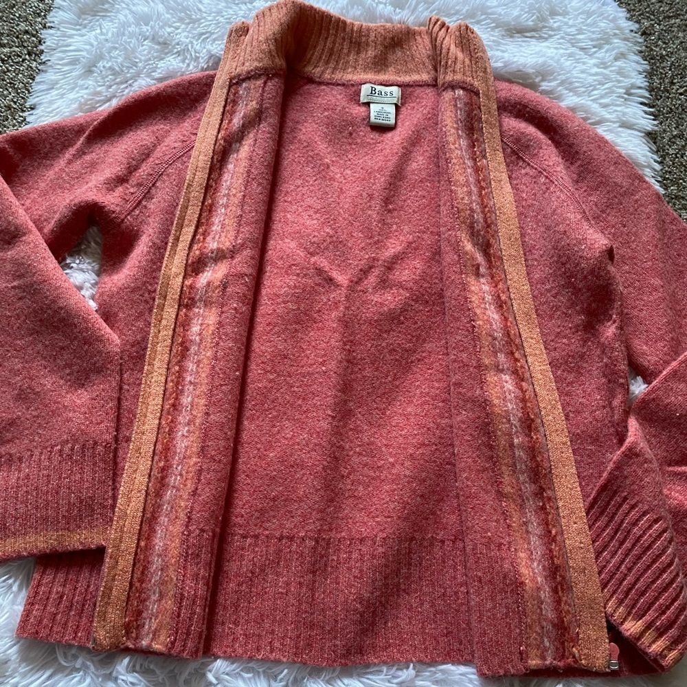 Bass Lambs Wool Zip Front Jacket Size Small - Picture 6 of 6